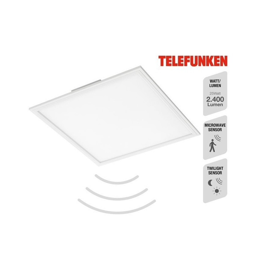 Telefunken 308806TF - Panel LED de techo con sensor LED/25W/230V 4000K