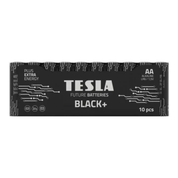 Tesla Batteries - 10 pz Batería alcalina AA BLACK+ 1,5V 2800 mAh