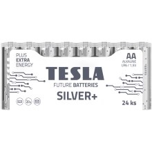 Tesla Batteries - 24 pz Batería alcalina AA SILVER+ 1,5V 2900 mAh