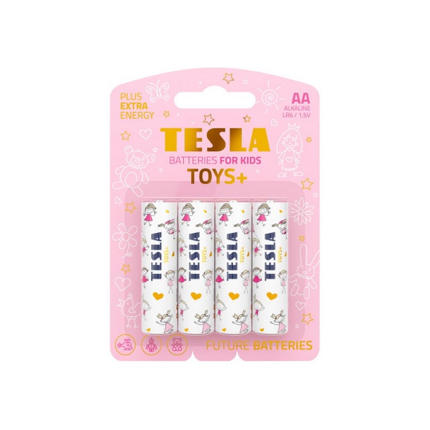 Tesla Batteries - 4 pz Batería alcalina AA TOYS+ 1,5V 2900 mAh