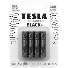 Tesla Batteries - 4 pz Batería alcalina AAA BLACK+ 1,5V 1200 mAh
