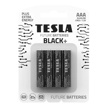 Tesla Batteries - 4 pz Batería alcalina AAA BLACK+ 1,5V 1200 mAh