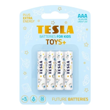 Tesla Batteries - 4 pz Batería alcalina AAA TOYS+ 1,5V 1300 mAh