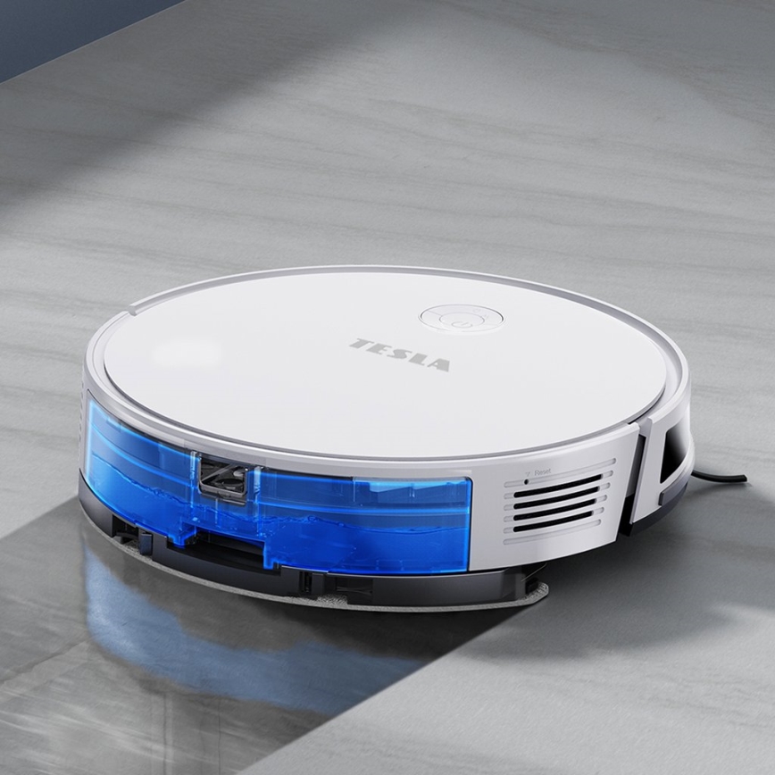 TESLA Electronics RoboStar - Robot aspirador inteligente 2en1 2600 mAh Wi-Fi blanco + mando a distancia