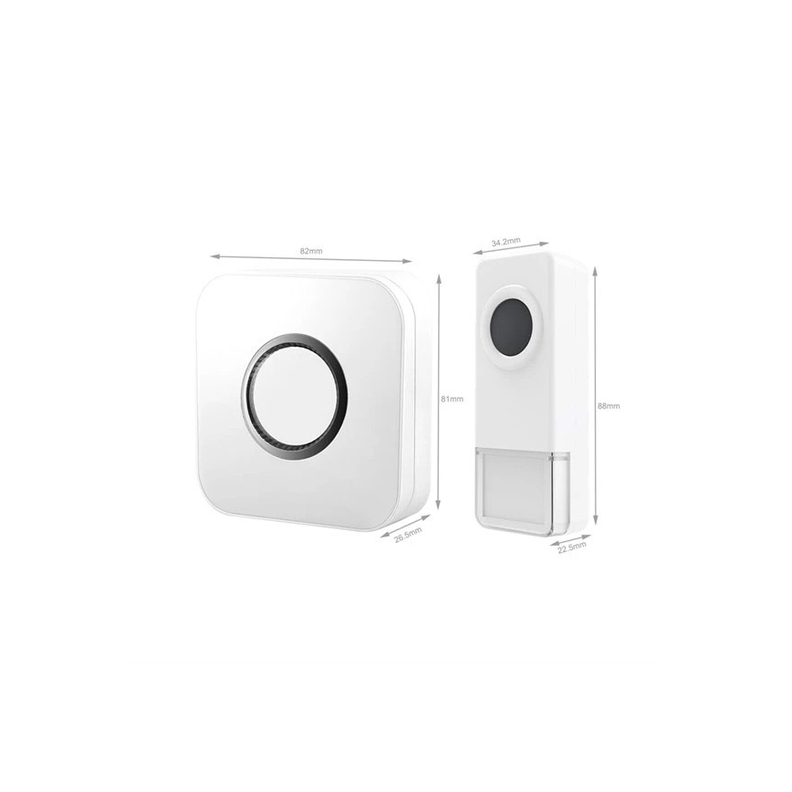 Timbre inalámbrico 3xAAA IP55 blanco