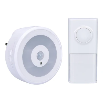 Timbre inalámbrico con enchufe integrado con iluminación LED y motion sensor 230V IP55