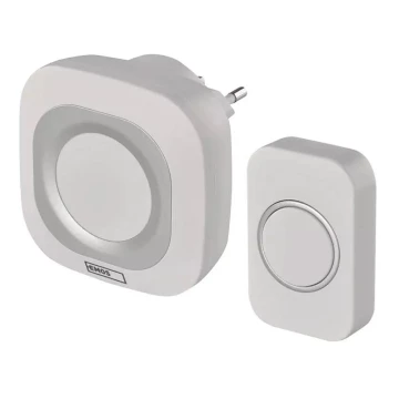 Timbre inalámbrico para enchufes 230V IP44 blanco