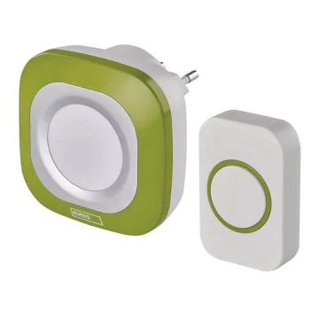 Timbre inalámbrico para enchufes 230V IP44 verde