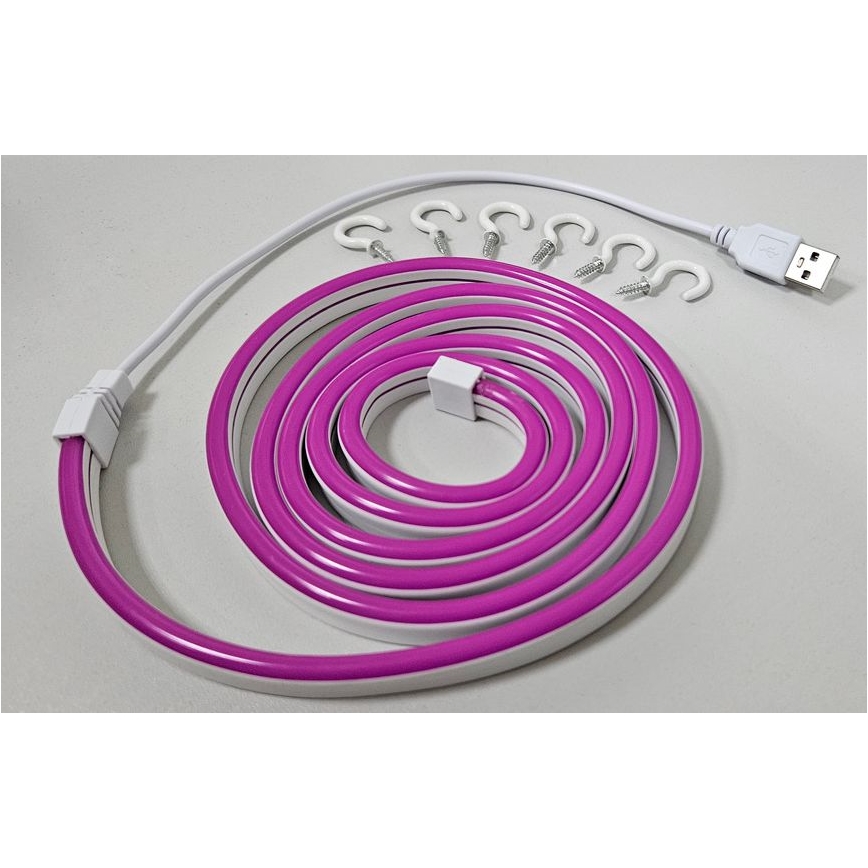 Tira flexible LED NEON LED/5V USB 1,8 m púrpura