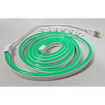 Tira flexible LED NEON LED/5V USB 1,8 m verde