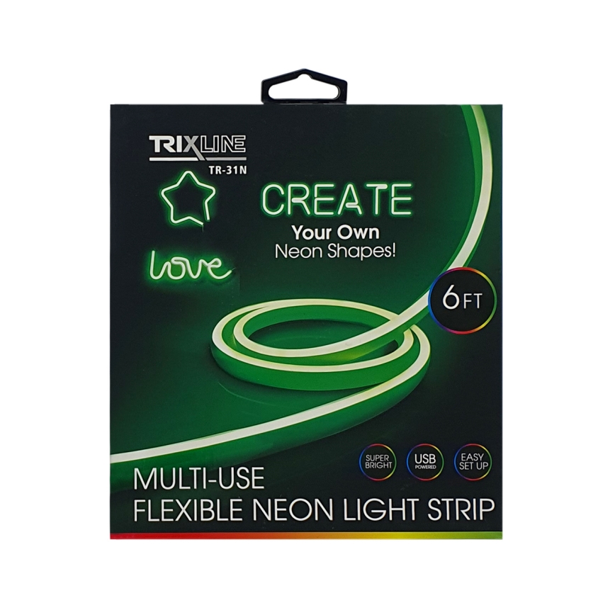 Tira flexible LED NEON LED/5V USB 1,8 m verde