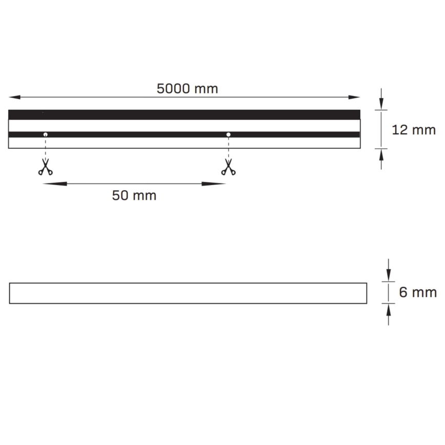 Tira LED NEON 5m LED/48W/24V 4000K IP65