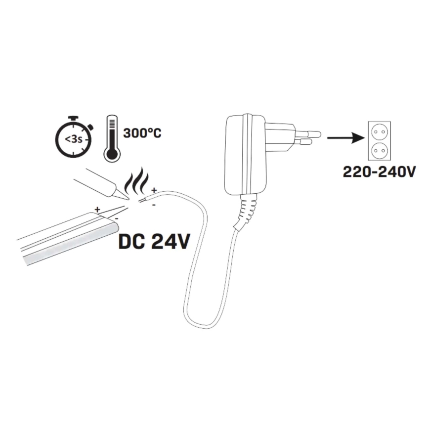 Tira LED NEON 5m LED/48W/24V 4000K IP65