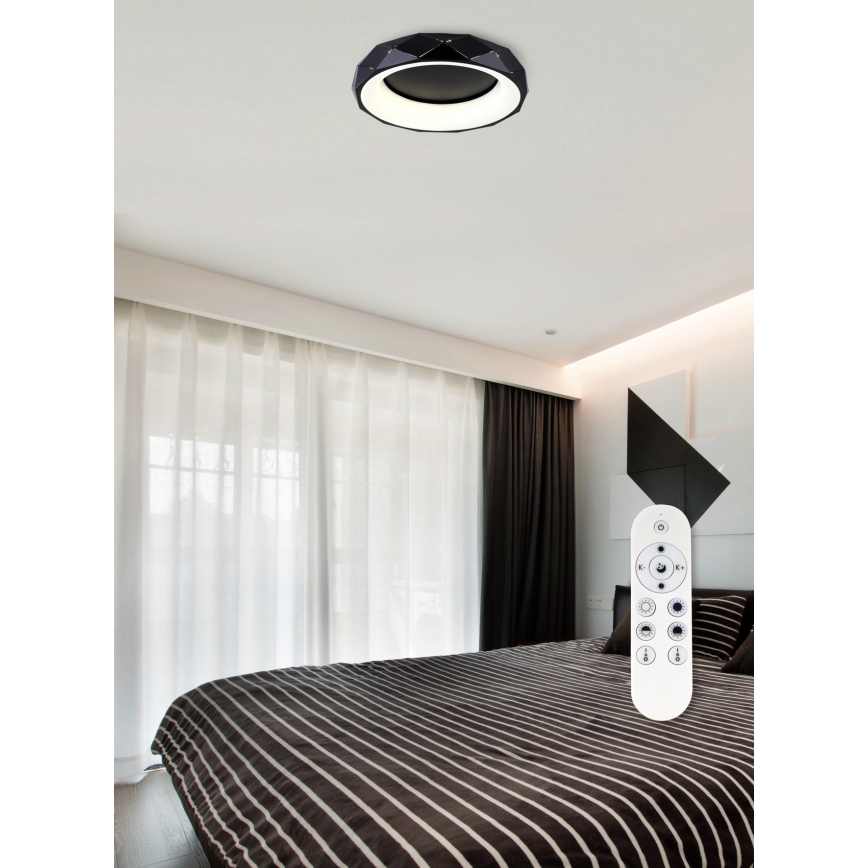 Top Light - Plafón LED regulable APOLO LED/45W/230V negro + control remoto