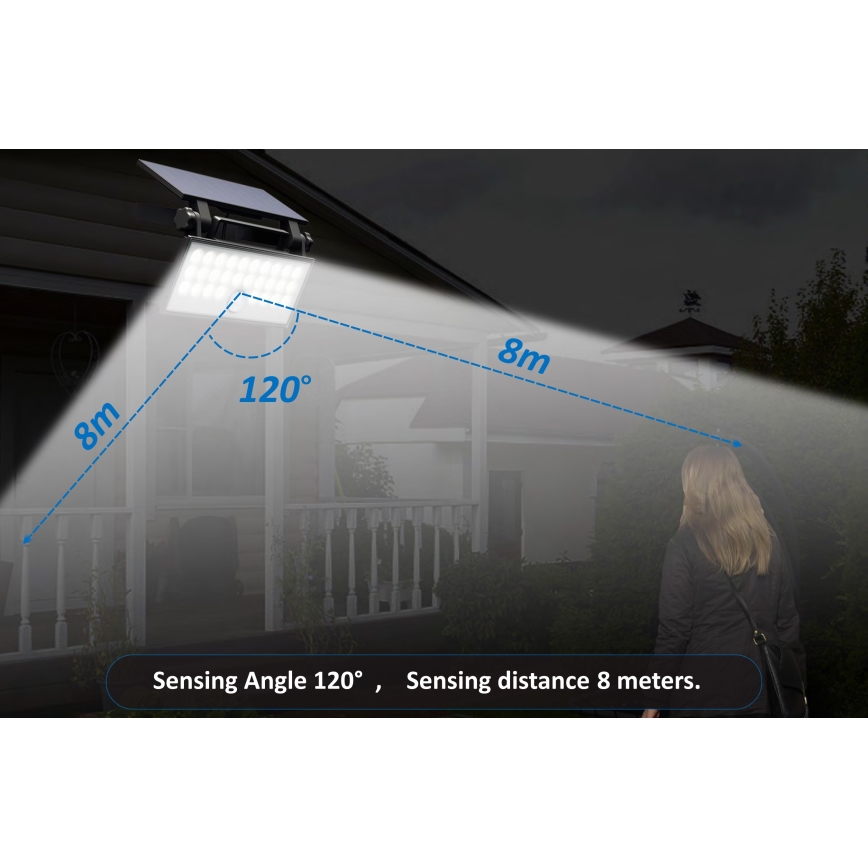 Top Light - Reflector LED solar de pared con sensor HELEON PRO LED/8W/3,7V IP65 4000K