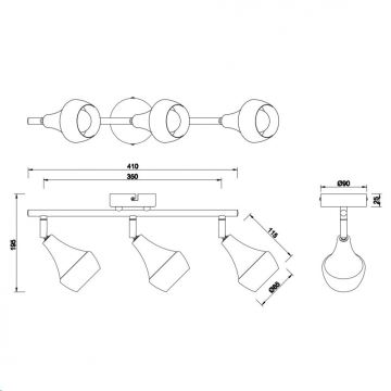 Trio - Foco TRUMPET 3xE14/40W/230V