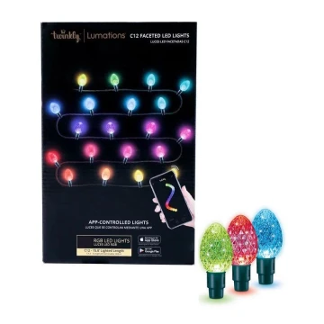 Twinkly - LED RGB Regulable exterior Cinta de Navidad FACETED 80xLED 26,5 m IP44 Wi-Fi