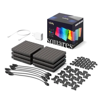 Twinkly - SET 6xLED RGB Panel regulable SQUARES 64xLED 16x16 cm Wi-Fi