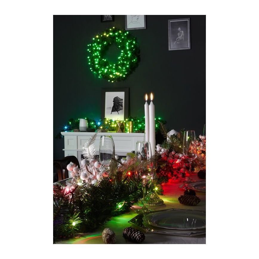 Twinkly - LED RGB Regulable Corona de Navidad PRE-LIT WREATH 50xLED diá. 61cm Wi-Fi