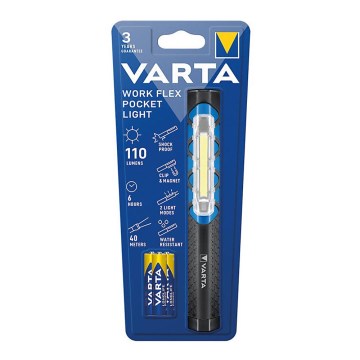 Varta 17647101421 - Linterna LED WORK FLEX POCKET LIGHT LED/3xAAA IPX4