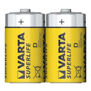 Varta 2020 - 2 pz. Batería de zinc-carbono SUPERLIFE D 1,5V