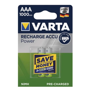 Varta 5703301402 - 2 uds Pila alcalina RECHARGE  AAA  1,2V