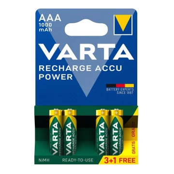 Varta 5703301494 - 3+1 piezas Pilas recargables ACCU AAA Ni-MH/1000mAh/1,2V