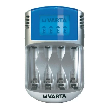 Varta 57070 - Cargador de baterías LCD 4xAA/AAA 100-240V/12V/5V