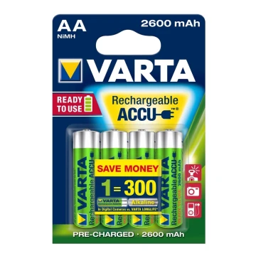 Varta 5716 - 4 pz. Baterías recargables ACCU AA NiMH/2600mAh/1,2V