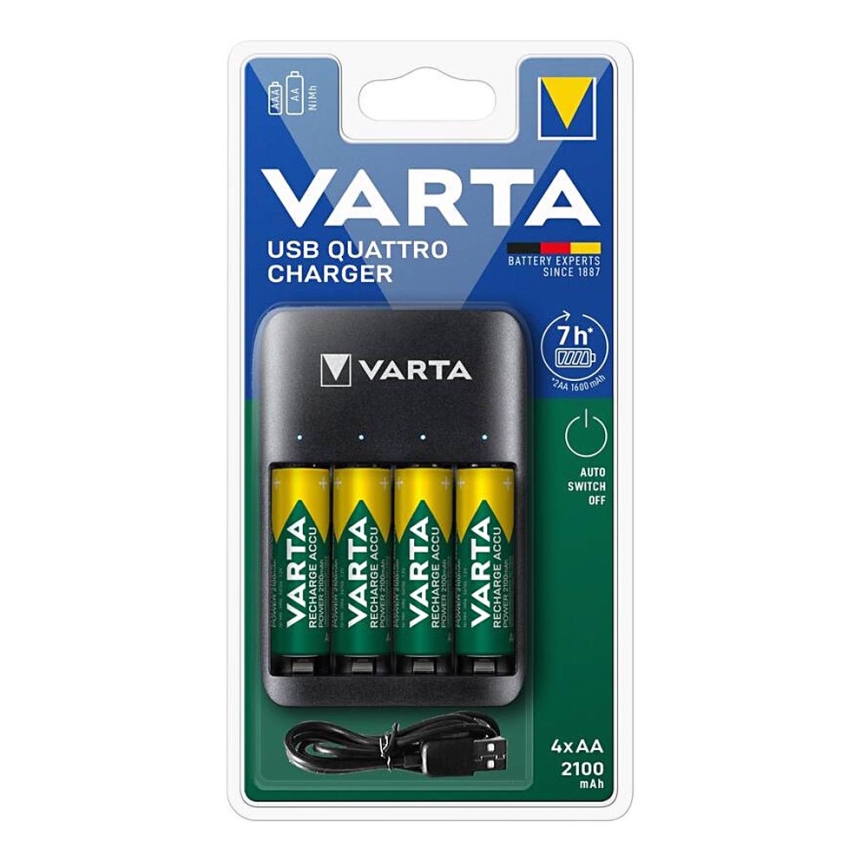 Varta 57652101451 - Cargador de baterías 4xAA/AAA 2100mAh 5V