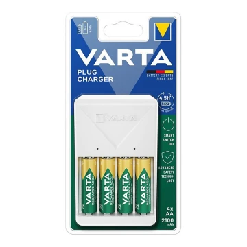 Varta 57657101451 - Cargador de baterías 4xAA/AAA 2100mAh 230V