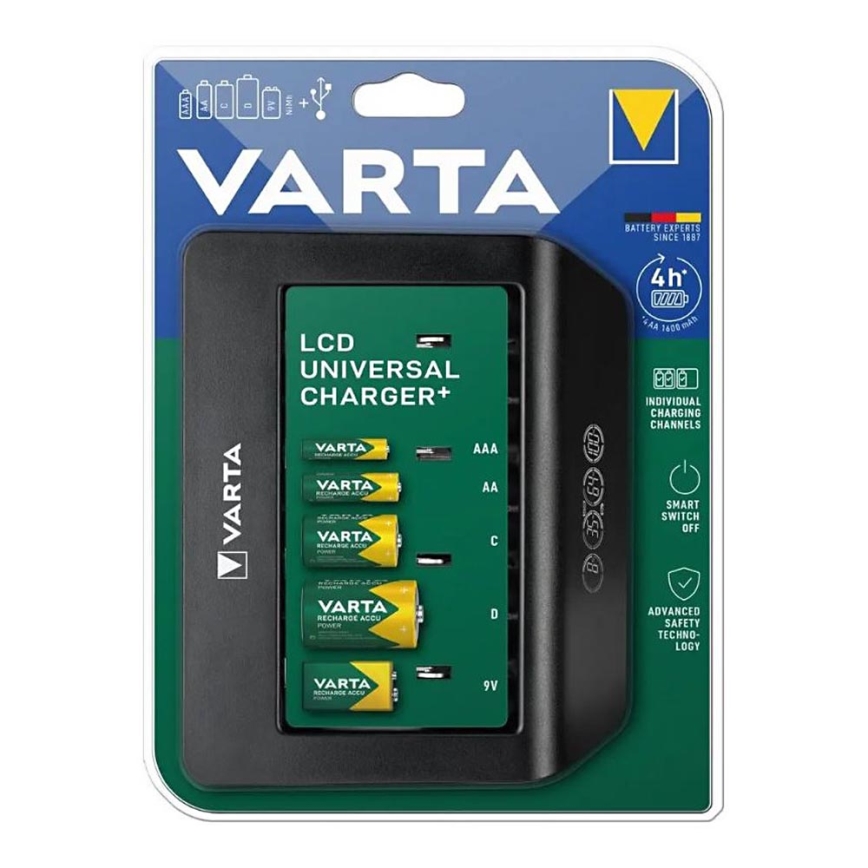 Varta 57688101401 - Cargador de batería universal LCD 230V