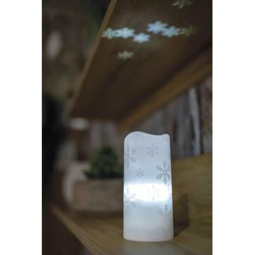 Vela de Navidad LED LED/3xAAA copos de nieve blanco frío