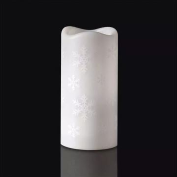 Vela de Navidad LED LED/3xAAA copos de nieve blanco frío