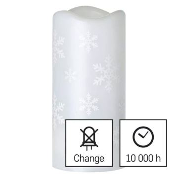 Vela de Navidad LED LED/3xAAA copos de nieve blanco frío