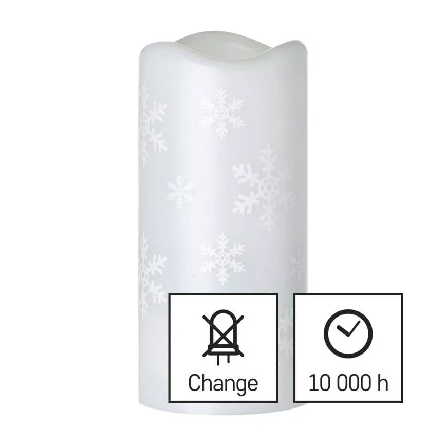 Vela de Navidad LED LED/3xAAA copos de nieve blanco frío