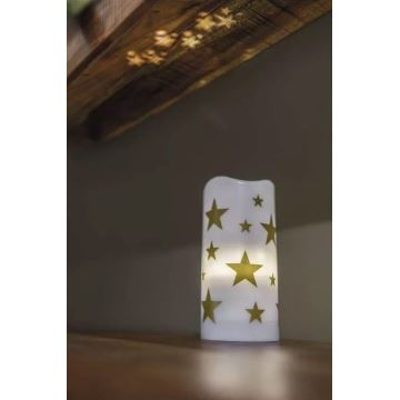 Vela de Navidad LED LED/3xAAA estrellas blanco cálido