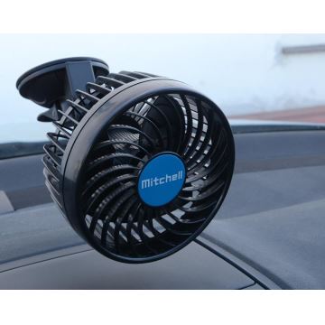 Ventilador de coche con ventosa 9W/12V negro