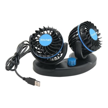 Ventilador para el salpicadero del coche con USB 3W/5V negro