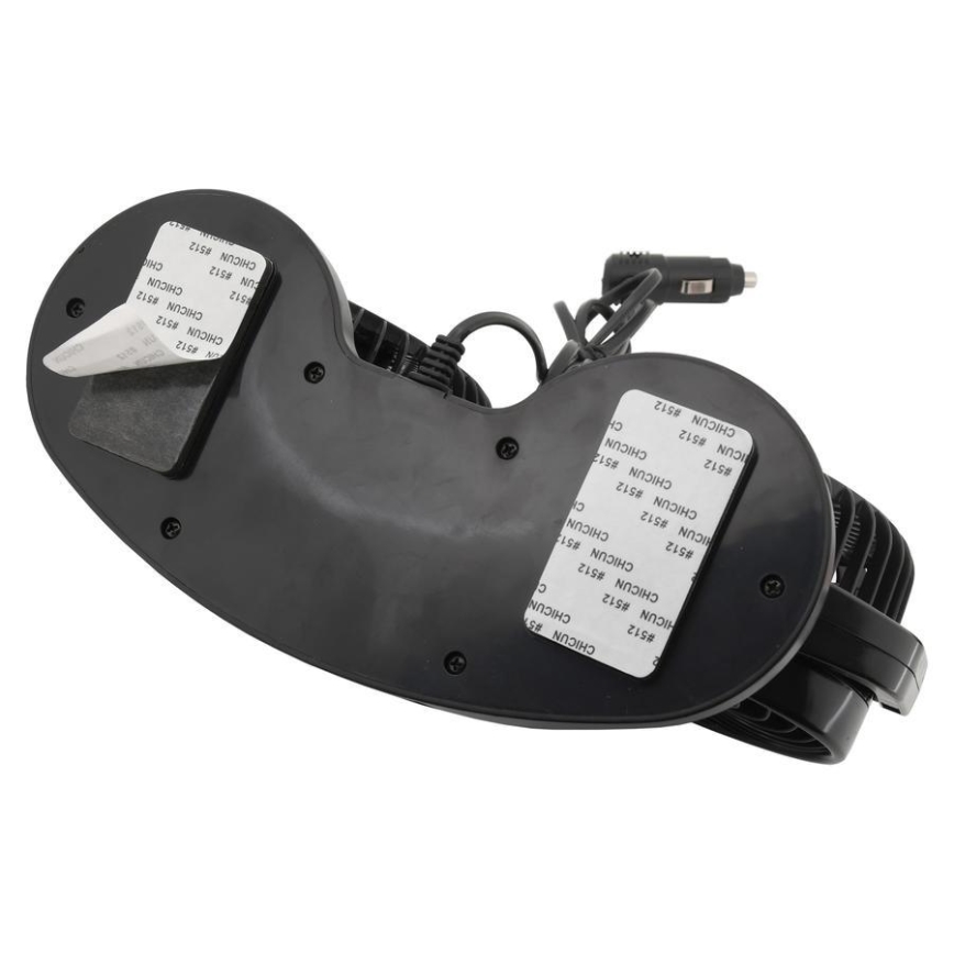 Ventilador para salpicadero de coche con termómetro 9W/12V negro