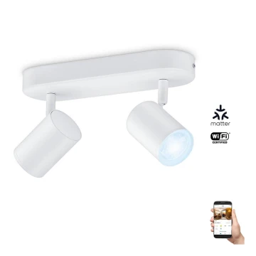 WiZ - Foco LED regulable IMAGEO 2xGU10/4,9W/230V 2700-6500K Wi-Fi CRI 90 blanco