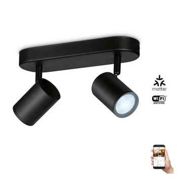 WiZ - Foco LED regulable IMAGEO 2xGU10/4,9W/230V 2700-6500K Wi-Fi CRI 90 negro