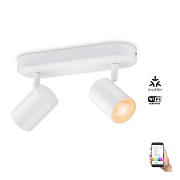 WiZ - LED RGBW Foco regulable IMAGEO 2xGU10/4,9W/230V 2200-6500K Wi-Fi CRI 90 blanco