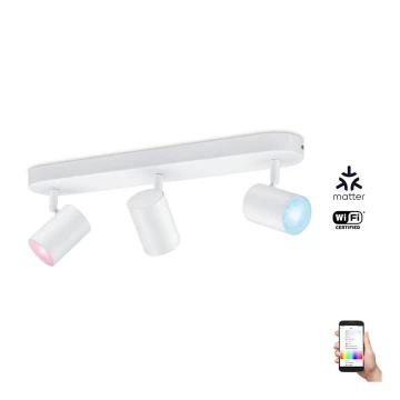 WiZ - LED RGBW Foco regulable IMAGEO 3xGU10/4,9W/230V 2200-6500K Wi-Fi CRI 90 blanco