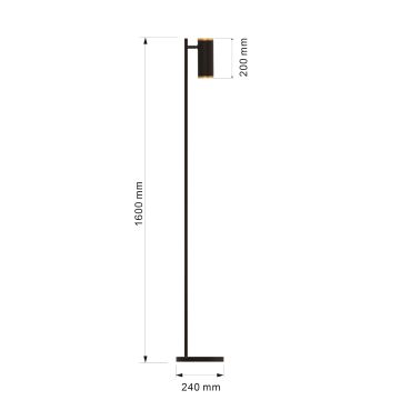 Wofi 3003-104 - Lámpara de pie LED regulable TOULOUSE LED/10W/230V negro/dorado