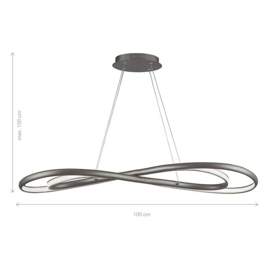 Wofi 6480.02.64.8000 - Lámpara de araña LED regulable de cable COLLIN LED/27W/230V 2700-6000K Wi-Fi + mando a distancia