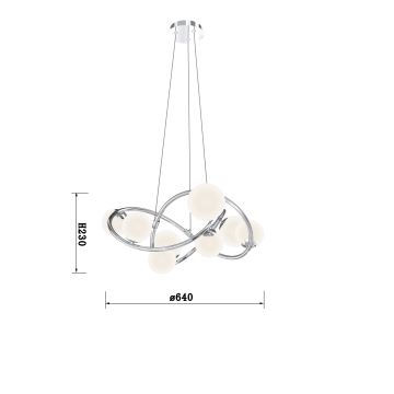 Wofi 7014-807 - Lámpara LED colgante NANCY 8xG9/3,5W/230V cromo brillante