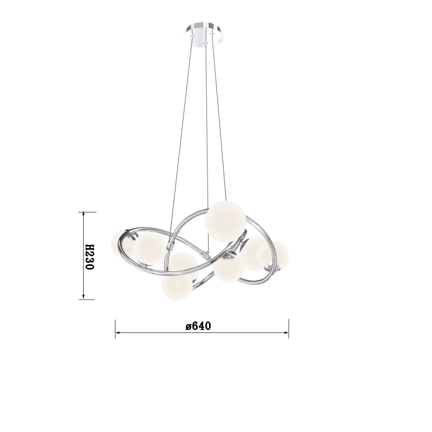 Wofi 7014-807 - Lámpara LED colgante NANCY 8xG9/3,5W/230V cromo brillante