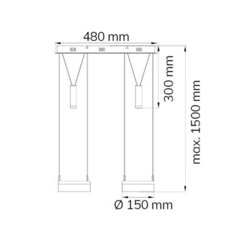 Wofi 7263.04.54.6000 - Lámpara de araña LED regulable JETTE 2xLED/7,5W/230V + 2xLED/1W