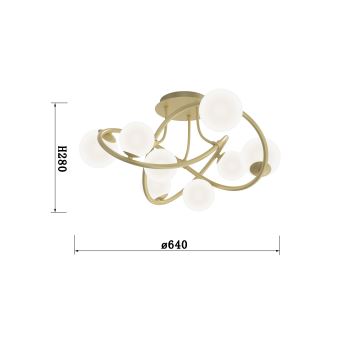 Wofi 9014-801 - Lámpara de techo LED NANCY 8xG9/3,5W/230V dorado/blanco